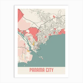 Panama City Map Poster Art Print