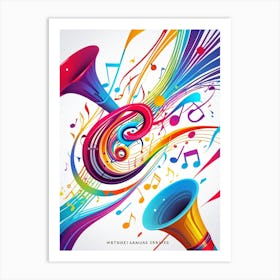 Colorful Music Background 3 Art Print