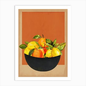 Bowl With Oranges And Lemons 3 Art Print