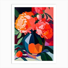 Eden S Perfume Peonies Orange Colourful 1 Painting Art Print