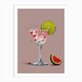 Watermelon Martini Art Print