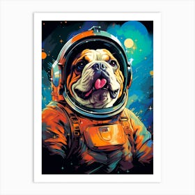 Bulldog Astronaut 2 Art Print