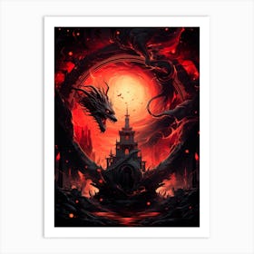 Dragons Of Hell Art Print