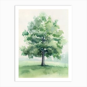 Boxwood Tree Atmospheric Watercolour Painting 2 Art Print