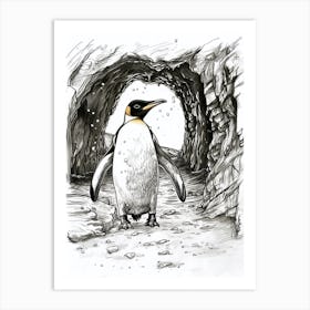 Emperor Penguin Exploring Underwater Caves 2 Art Print