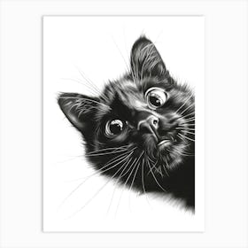 You Good? (Black Cat Drawing) Art Print