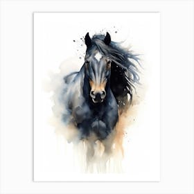 Watercolor Wild Horse 1 Art Print