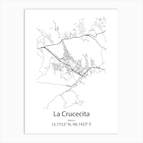 La Crucecita,Mexico Minimalist Map Art Print