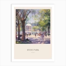 Hyde Park Sydney Australia Vintage Cezanne Inspired Poster Art Print