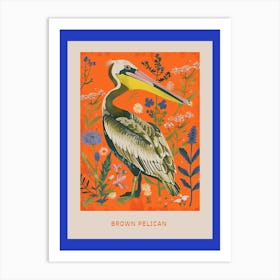 Spring Birds Poster Brown Pelican 3 Art Print