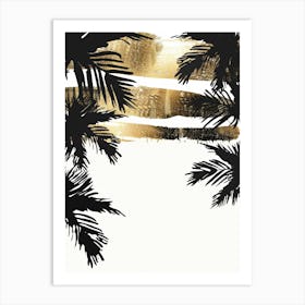 Gold Palm Trees 1 Art Print