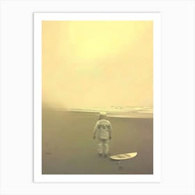 Astronaut On The Beach Art Print