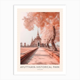 The Ayutthaya Historical Park Thailand Travel Poster Art Print