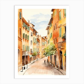 Bologna, Italy Watercolour Streets 3 Art Print