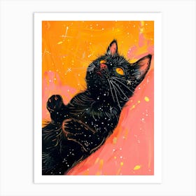 Black Cat In Space 1 Art Print