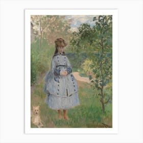 Girl With Dog, Claude Monet Art Print