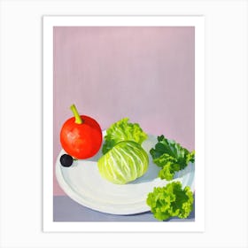 Escarole Tablescape vegetable Art Print