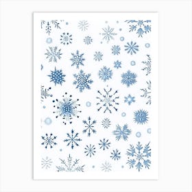 Pattern, Snowflakes, Pencil Illustration 1 Art Print