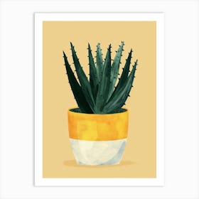 Succulents Plant Minimalist Illustration 1 Art Print