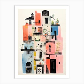 A House In Venice, Abstract Risograph Style 3 Art Print