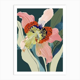 Colourful Flower Illustration Hellebore 2 Art Print