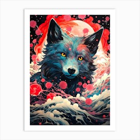 Wolf In The Moonlight 2 Art Print