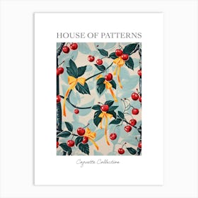 Botanical Bows And Cherries 2 Pattern Poster Art Print