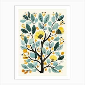 Chestnut Tree Flat Illustration 4 Art Print