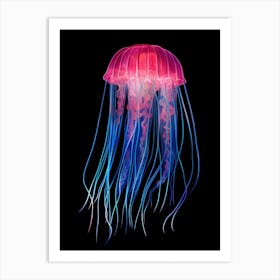 Box Jellyfish Neon Illustration 1 Art Print