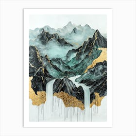 Sierra Nevada Golden Peaks - Liquid Serenity Art Print