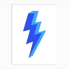 Cobalt Blue Lightning Bolt Art Print