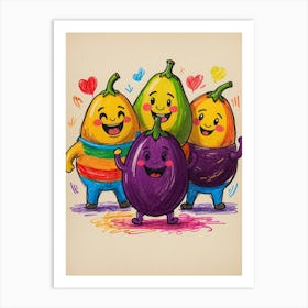 Eggplants 3 Art Print