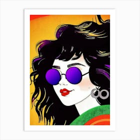 Luxmango Cool Women Portrait, Illustration Pop Art Style Art Print