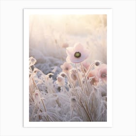 Frosty Botanical Anemone 1 Art Print