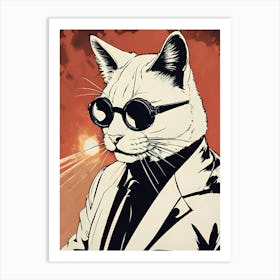 Cat With Sunglasses Art Print