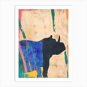 Hippopotamus 4 Cut Out Collage Art Print