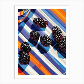 Blackberries Fruit Summer Illustration 2 Art Print