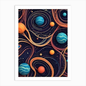 Planets Wallpaper Art Print