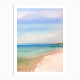 Watergate Bay Beach, Cornwall Watercolour Art Print
