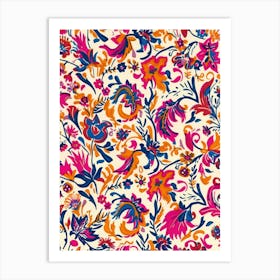 Petals Tango London Fabrics Floral Pattern 4 Art Print