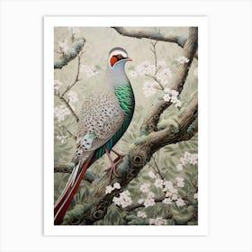 Ohara Koson Inspired Bird Painting Pheasant 1 Art Print