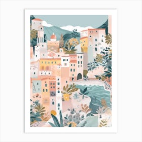 Amalfi Coast 2, Italy Illustration Art Print