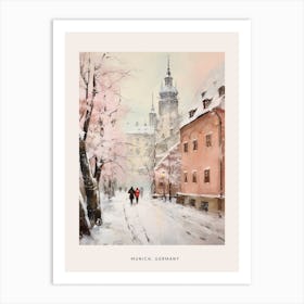 Dreamy Winter Painting Poster Munich Germany 3 Art Print