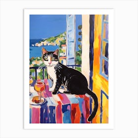 Painting Of A Cat In Cannes France 5 Art Print