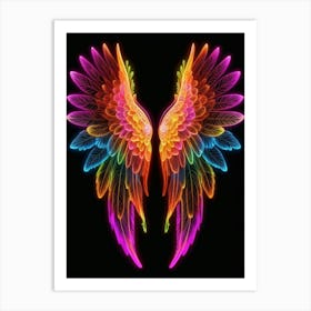 Neon Angel Wings 22 Art Print