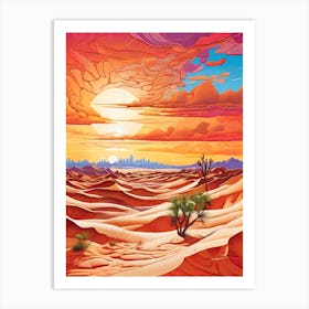 Sunset In The Desert Art Print