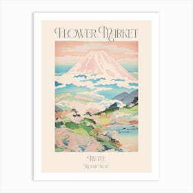 Flower Market Mount Iwate In Iwate, Japanese Landscape 1 Poster Art Print