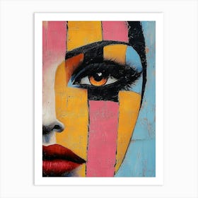 Womans Face, Showcasing Intricate Details And Vibrant Colors 1 Art Print