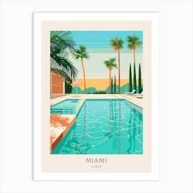 Miami Florida 1 Midcentury Modern Pool Poster Art Print