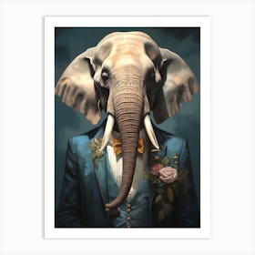 Elephant In A Suit Art Print